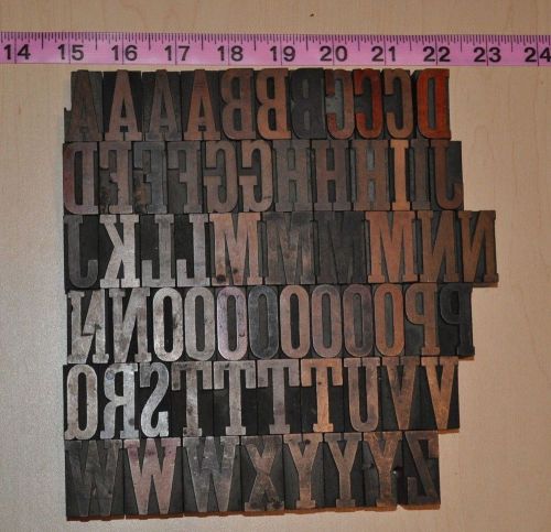 63 Huge Letterpress Wood Type Printer Block 1 5/16&#034; Graphic Artist Letters