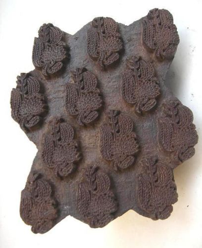 India Handcarved TEXTILE BLOCK PRINTING Wooden TOOL 32746