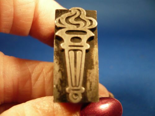 Antique printer&#039;s cut/decoration/dingbat  torch and flame  foundry h c henson 72 for sale