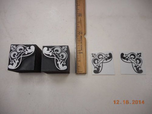 Letterpress Printing Printers 2 Corner Blocks, Typographic Ornaments