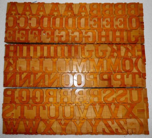 104 piece unique vintage letterpress wood wooden type printing blocks unused.b23 for sale