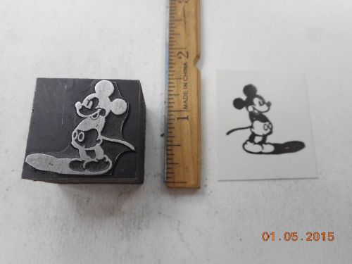 Letterpress Printing Printers Block, Cartoon, Mickey Mouse in all his Cuteness