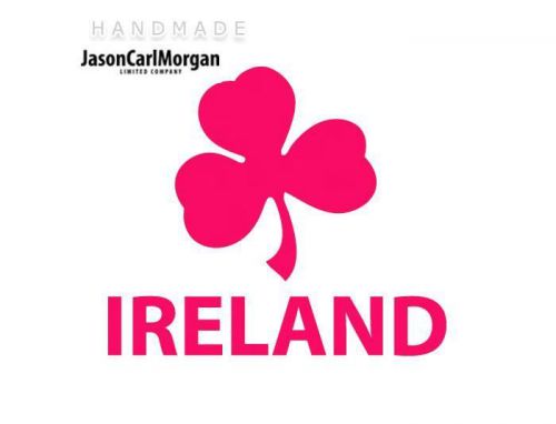 JCM® Iron On Applique Decal, Ireland Rugby Shamrock Neon Pink