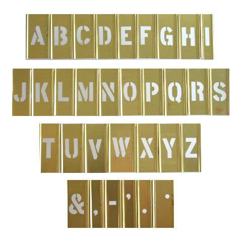 3&#034; interlocking brass stencil letter set for sale