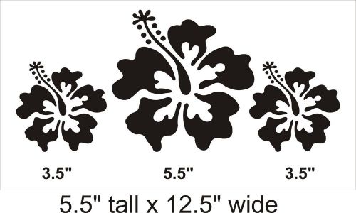 3 Hibiscus Custom Wall Art Decal Vinyl Sticker Mural Decor - FA334