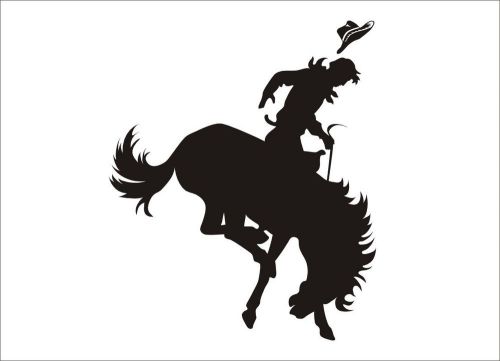 2X Cowboy &amp; Horse CAR AUTO VEHICLE WINDOW BUMPER VINYL GRAPHIC STICKERS DECALS