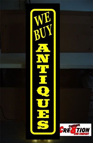 Led light up sign - we buy antiques - 46&#034;x12&#034; window sign neon banner alternativ for sale