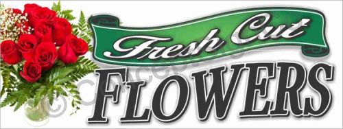 4&#039;x10&#039; FRESH CUT FLOWERS BANNER XL Outdoor Sign Gifts Roses Tulips Florist Shop