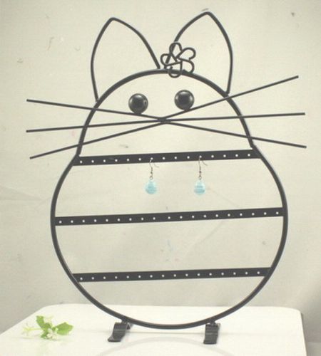 New black cat 50 holes earrings display stand rack holder