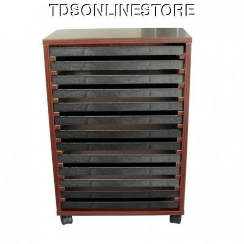 WOODEN STORAGE CABINET WITH 13 STANDARD JEWELER TRAYS ROSE WOOD COLOR