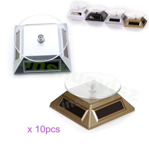 [10x] solar power 360 turntable rotating jewelry watch phone ring display stand for sale