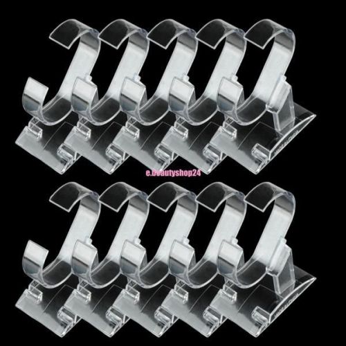 10pcs transparent plastic wrist watch display holder rack store shop show stand for sale