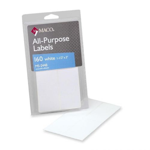 Maco ms-2448 mulitpurpose removable labels - 1.50&#034; width x 3&#034; length - (ms2448) for sale