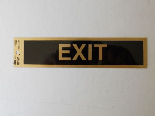 Exit Decal  1 7/8&#034; x 7 3/4&#034; Black/Gold by Duro Decal