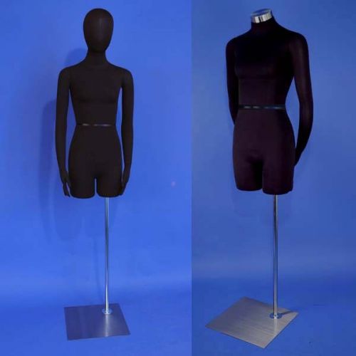 Brand new black dress form female mannequin with head and flexible arms f01h-sb for sale