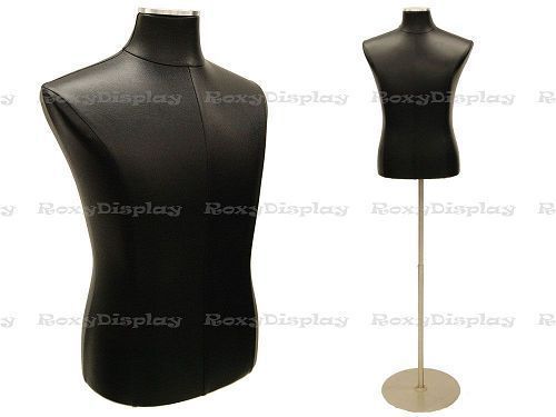 Male PU leather cover Dress Body Form Mannequin Display #33M01PU-BK+BS-04