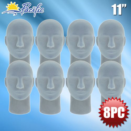 NEW Male STYROFOAM FOAM grey velvet MANNEQUIN head display wig hat glasses 8pc