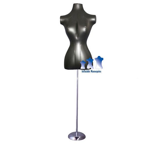 Inflatable Female Torso, Black, With MS1 Stand