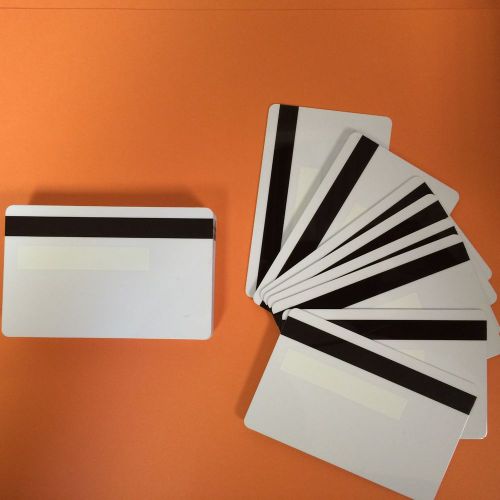 25 white pvc cards-hico mag stripe 2 track with signature panel - cr80 .30 mil for sale