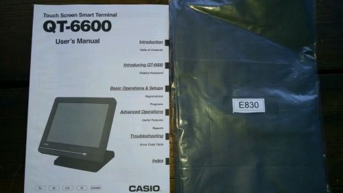 Casio QT-6600 POS System User Manual and Screen Cover