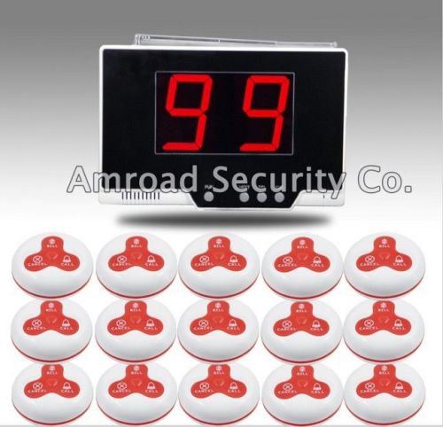 Y-99P 99 Zones LED Display Wireless Table Waiter Paging System w 15xCall Buttons