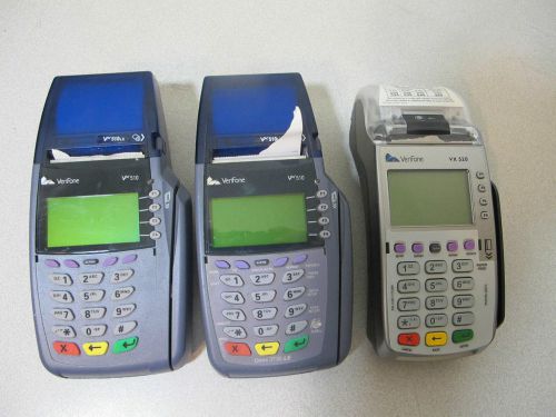 Lot of 3 verifone vx510/fx520