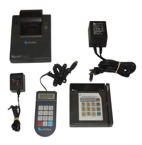 Verifone Tranz 330 POS Credit Card Machine &amp; Printer 250 PinPad 1000SE Terminal