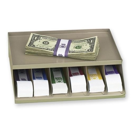 Pm company 04941 coin wrap or bill strap rack 9-3/10inx8inx2-3/5in pebble beige for sale