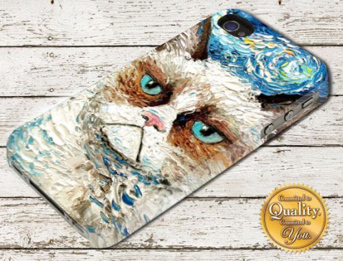 Grumpy Cat Van Googh Face iPhone 4/5/6 Samsung Galaxy A106 Case