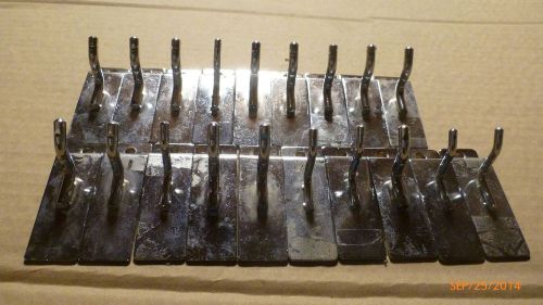 Lot of 23 chrom slatwall panel display picture metal hook, used for sale