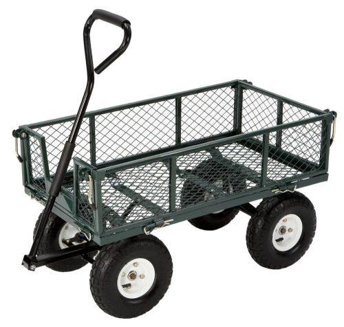 Steel Utility Cart Wagon with Removable Folding Sides 400 lb.Capacity