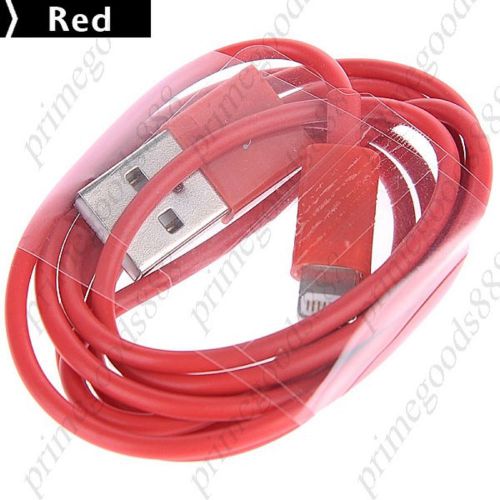 1M USB Male to 8 pin Lightning Round Cable Adapter Apple Free Shipping Red