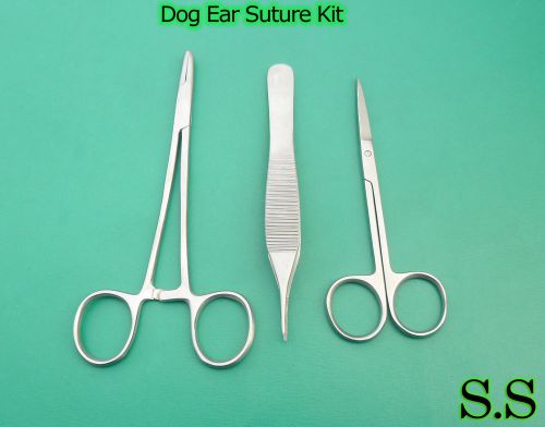 3 Pieces Dog Ear Suture Kit Surgical Veterinary Instruments