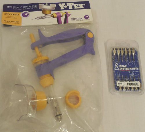 Ytex simcro 2ml stv syringe st2vqabm adjustable automatic &amp; 12 needles 16g x  1/2 &#034; for sale