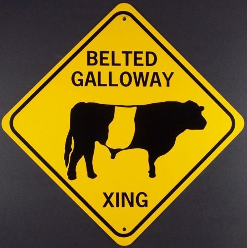 BELTED GALLOWAY XING  Aluminum Cow Sign  Won&#039;t rust or fade