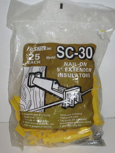 Fi-shock sc-30 yellow nail-on 5-inch extender wood post insulator 25-per bag for sale