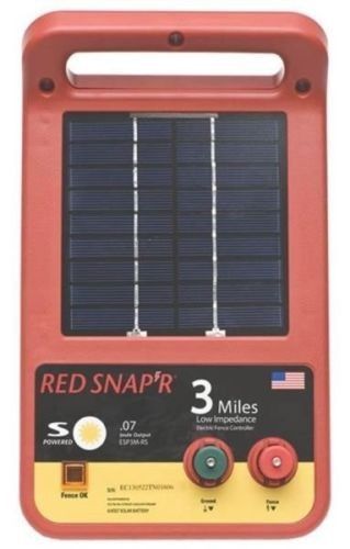 NEW RED SNAP&#039;R ESP3M-RS SOLAR 3 MILE ELECTRIC FENCE CONTROLLER CHARGER 1600063