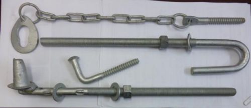Razor wire fencing rural farm gate fitting large hinge set kit &amp; post lock chain for sale