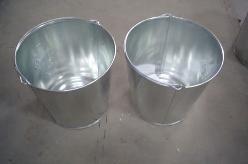 2ct lot 14 quart bucket pail tough guy steel silver in color 2mpe8