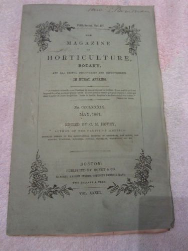 May 1867 Horticulture publication Fifth Series Vol III