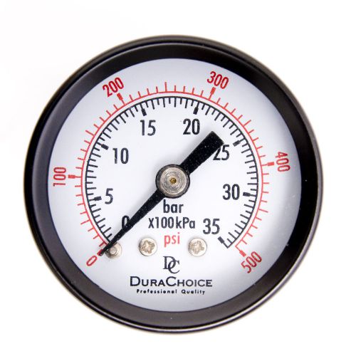 1-1/2&#034; Dry Utility Pressure Gauge - Blk.Steel 1/8&#034; NPT Center Back 500PSI