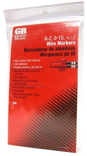 Gardner Bender 42-028 A-Z  0-15 and Symbols Pocket Pack Wire Markers