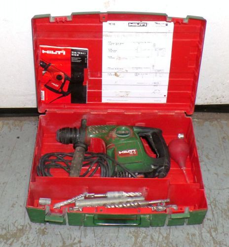 Hilti te-16 electric rotary hammer drill with 11 bits &amp; attachments &amp; manual for sale