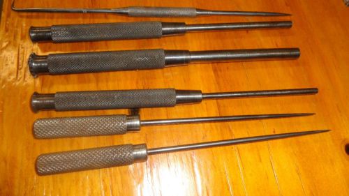 6 lot mixed L.S. Starrett  center punch ice picks  Vintage old tools