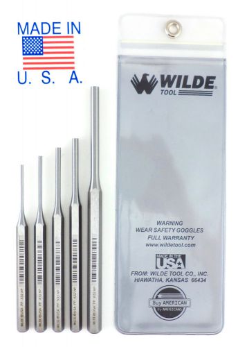 Wilde Tool 5pc Pin Punch Set MADE IN USA 3/32 – 1/4” Inch Professional Quality