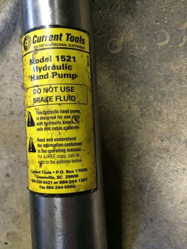 Knockout Set Hydraulic  by Current Tools 1/2&#034; up to 2&#034; w/Pump/ Ram/Case#152PM