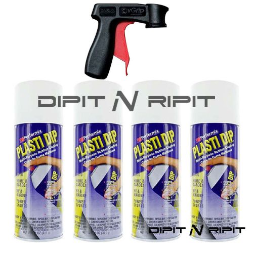 Performix Plasti Dip 4 Pack Matte White Spray Cans with vgrip Spray Trigger
