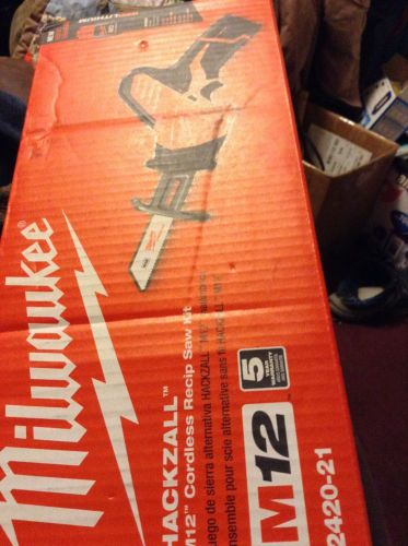 Sealed Milwaukee 2420-21 12 V Hackzall Reciprocating Saw Kit NEW Complete KIT
