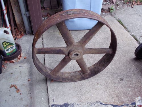 Antique industrial age belt pulley flywheel for sale