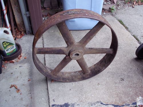 ANTIQUE INDUSTRIAL AGE BELT PULLEY FLYWHEEL